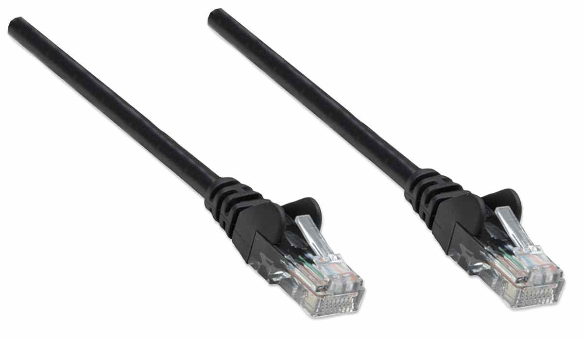 Intellinet Network Patch Cable, Cat5e, 10m, Black, CCA, U/UTP, PVC, RJ45, Gold Plated Contacts, Snagless, Booted, Lifetime Warranty