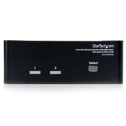 StarTech.com 2 Port DVI VGA Dual Monitor KVM Switch USB with Audio & USB 2.0 Hub