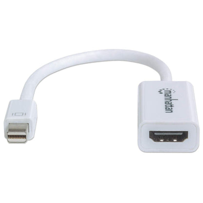 Manhattan Mini DisplayPort 1.2 to HDMI Adapter Cable, 1080p@60Hz, 17cm, Male to Female, White, Lifetime Warranty, Blister