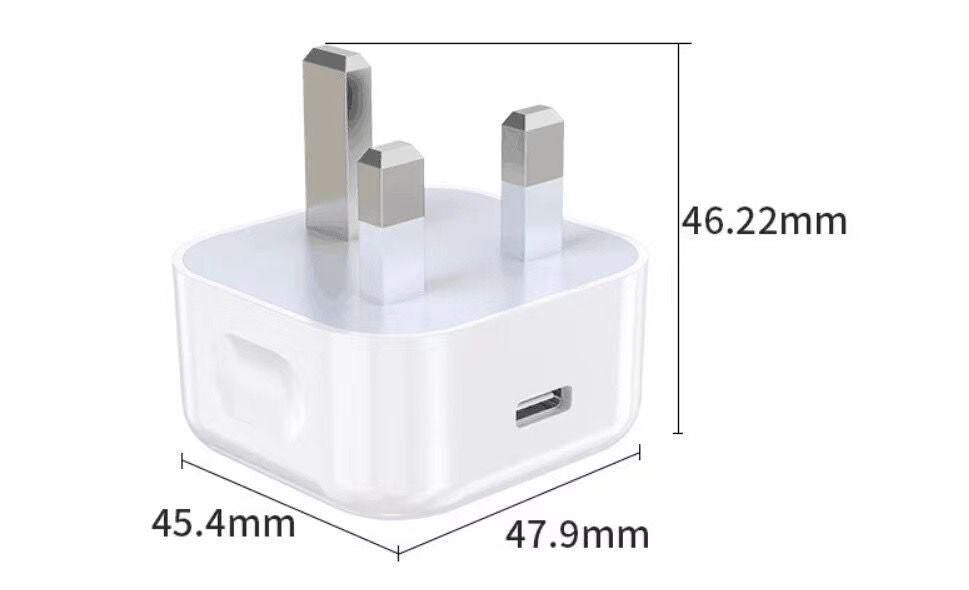 eSTUFF Home Charger USB-C PD 3A 20W, UK Plug - White