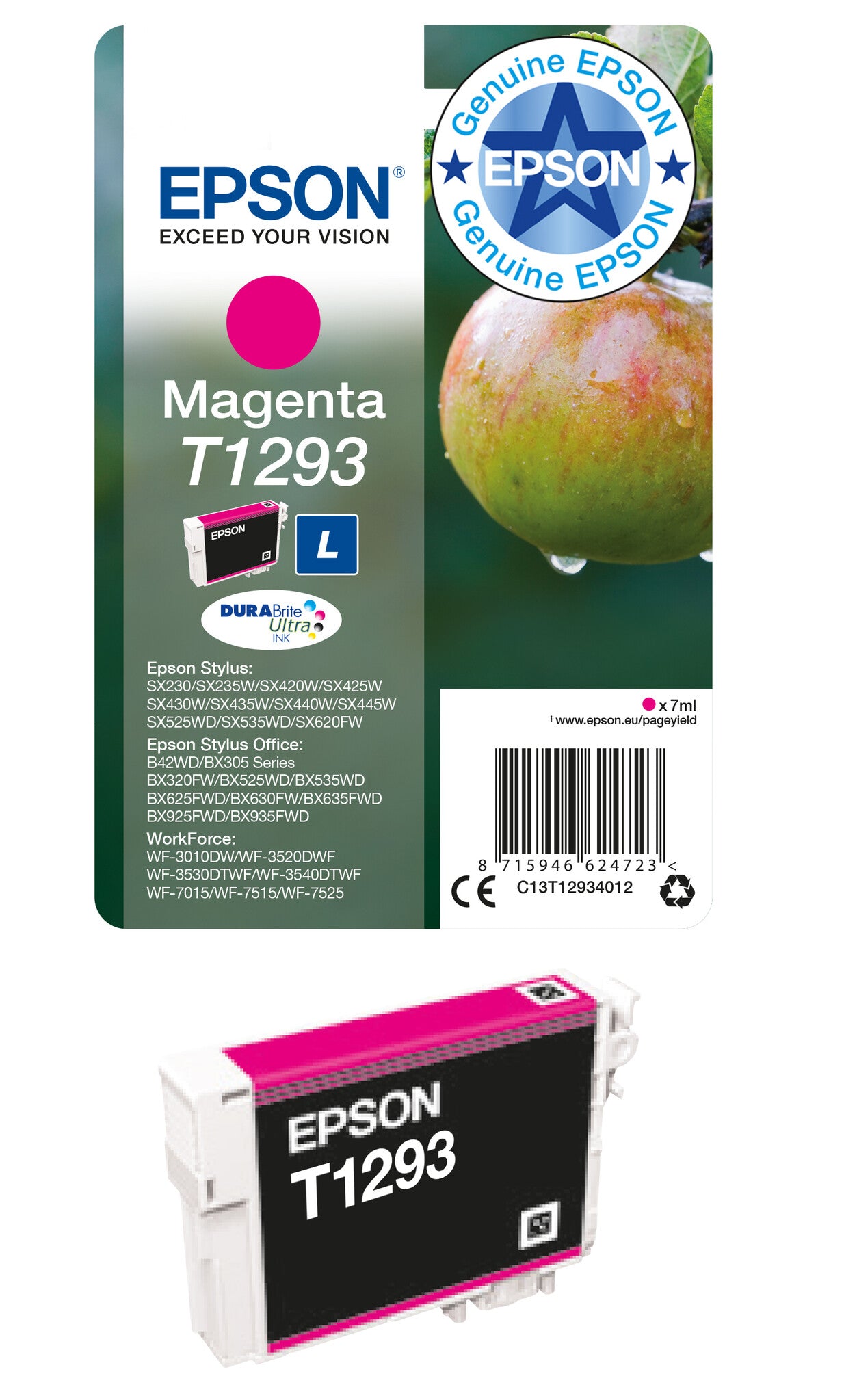 Epson Apple T1293 DURABrite Ultra Single Magenta Ink