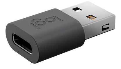 Logitech 956-000169 cable gender changer USB-C USB-A Graphite