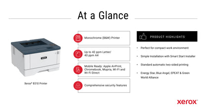 Xerox B310 Printer, Black and White Laser, Wireless