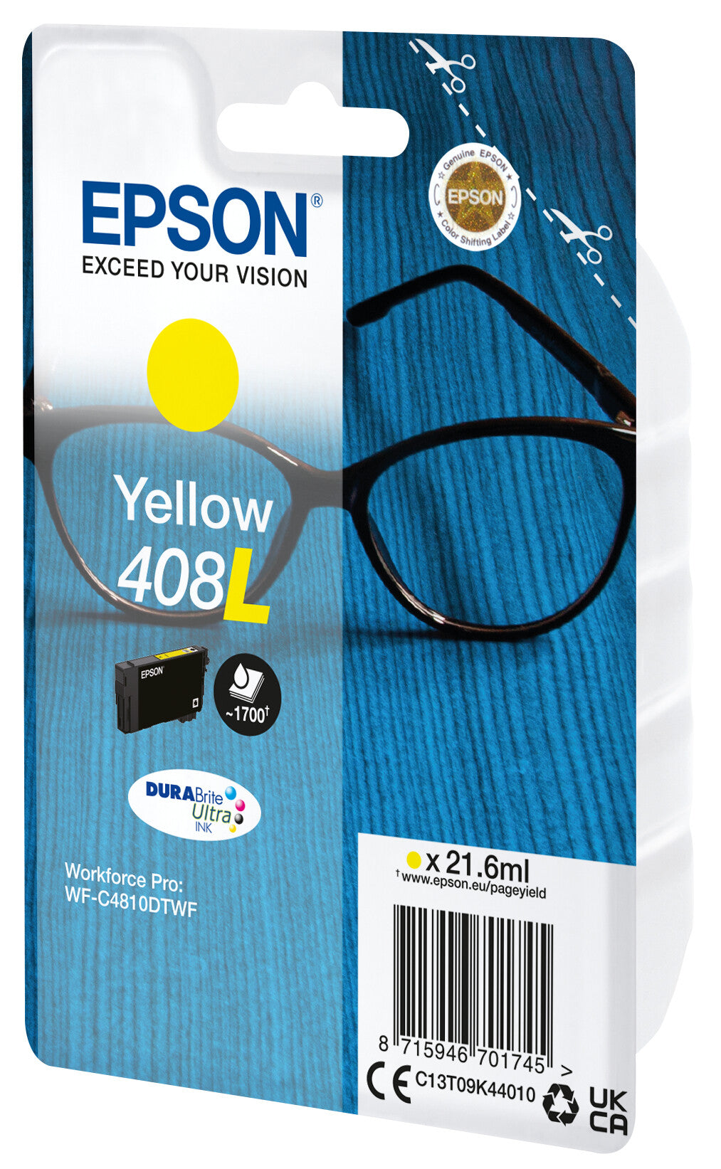 Epson 408L Spectacles DURABrite Ultra Single Yellow Ink