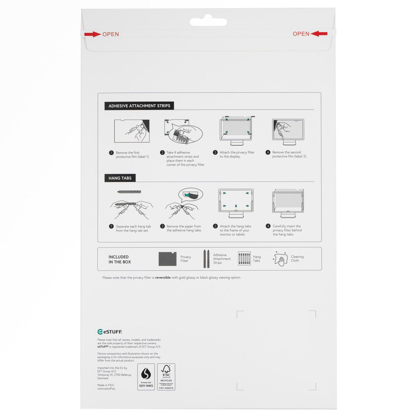eSTUFF GLBG12277156 display privacy filter 31.8 cm (12.5") Laptop Frameless display privacy filter