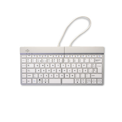 R-Go Tools Ergonomic keyboard R-Go Split Break with break software, ergonomic split keyboard, QWERTY (ES), Bluetooth, white