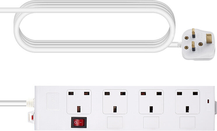 Vision TC-PSTRP4UK power extension 1.8 m 4 AC outlet(s) Indoor White