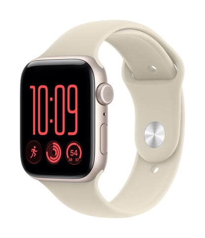 Apple Watch SE (3nd generation) SE 3 GPS + Cellular 44mm Starlight Aluminium Case with Sand Sport Band - S/M