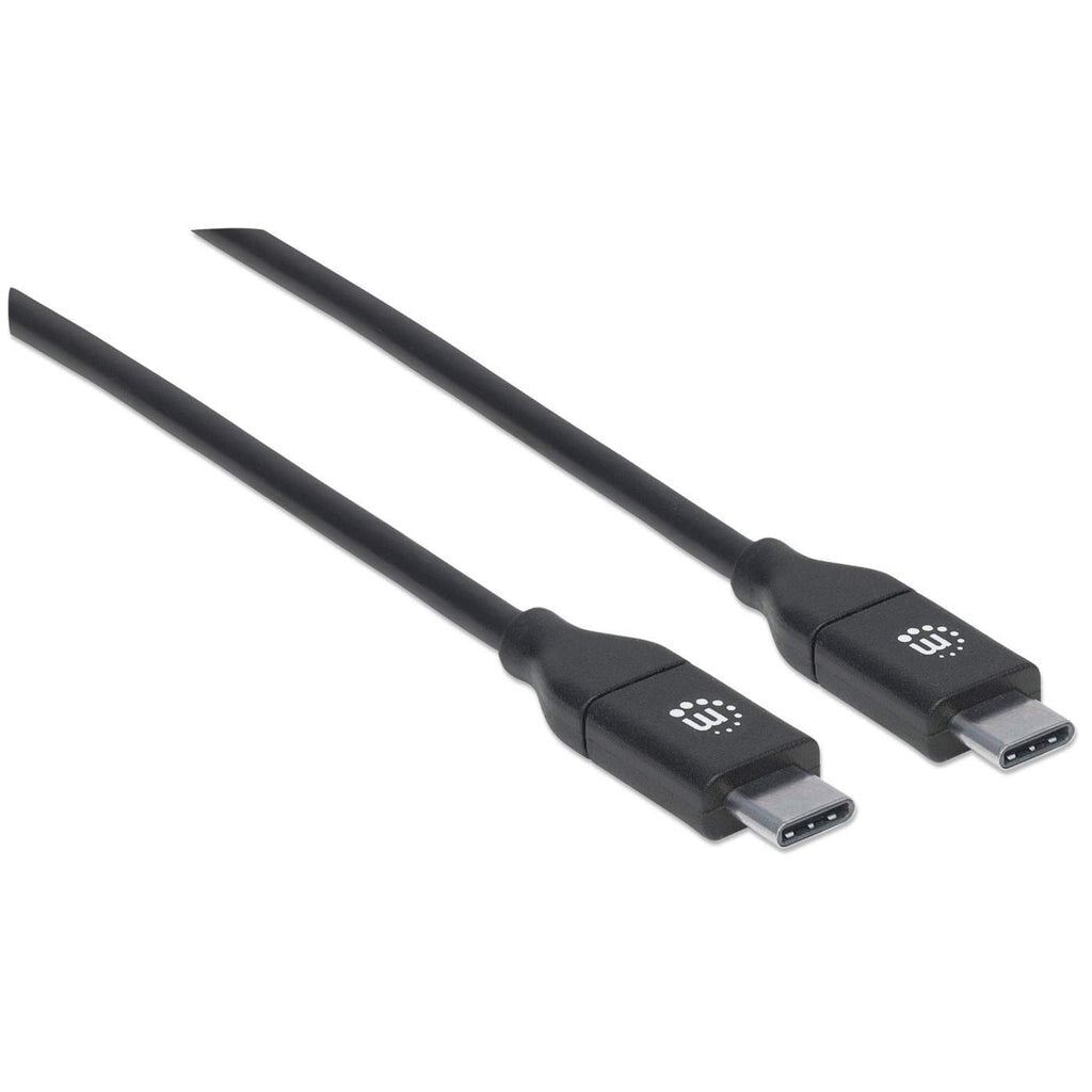 Manhattan USB-C to USB-C Cable, 2m, USB 2.0, 480 Mbps, 5A/100W Super Fast Charging, Hi-Speed USB, Black, Lifetime Warranty, Equivalent to USB2C5C2M