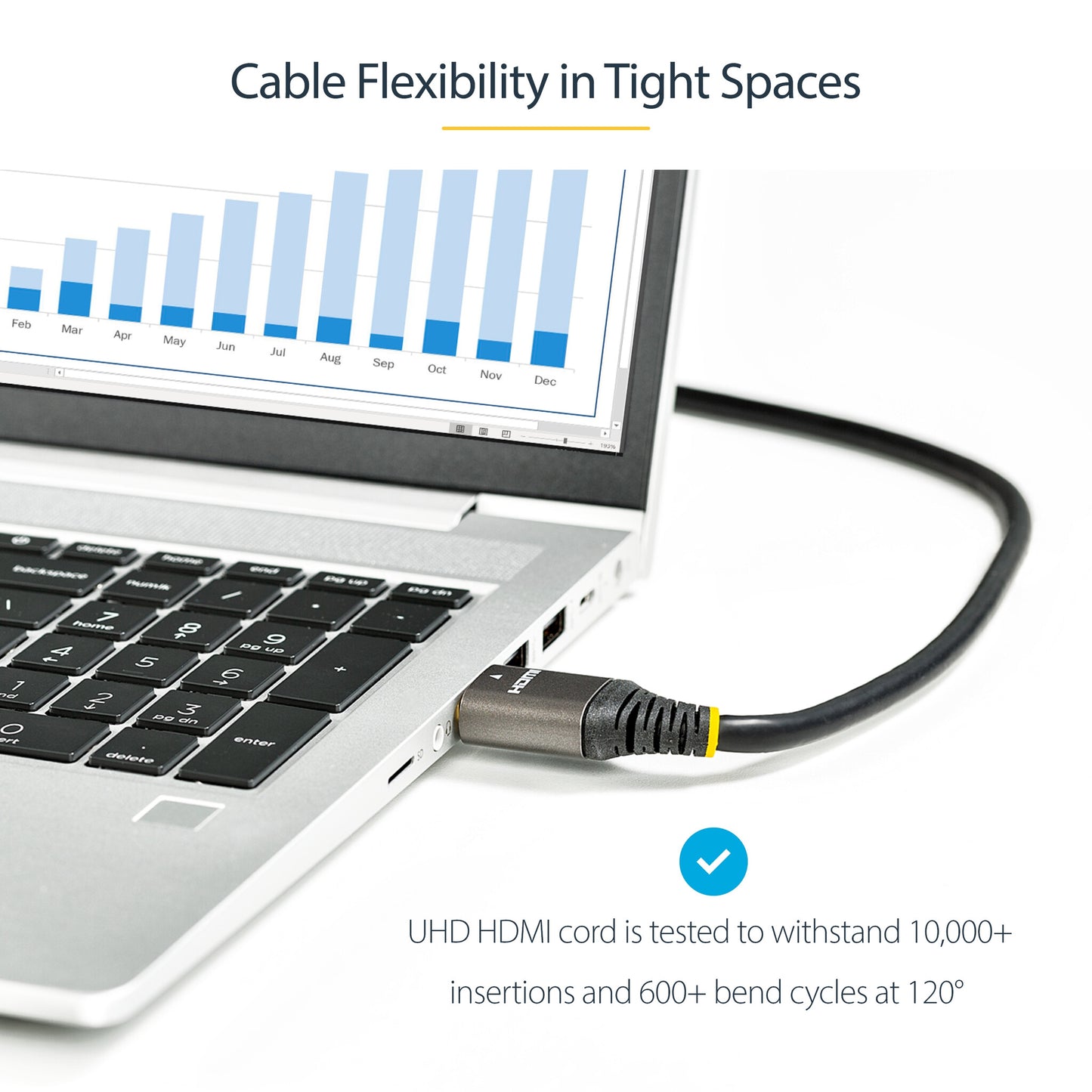 StarTech.com 12ft (4m) HDMI 2.1 Cable 8K - Certified Ultra High Speed HDMI Cable 48Gbps - 8K 60Hz/4K 120Hz HDR10+ eARC - Ultra HD 8K HDMI Cord - Monitor/TV/Display - Flexible TPE Jacket