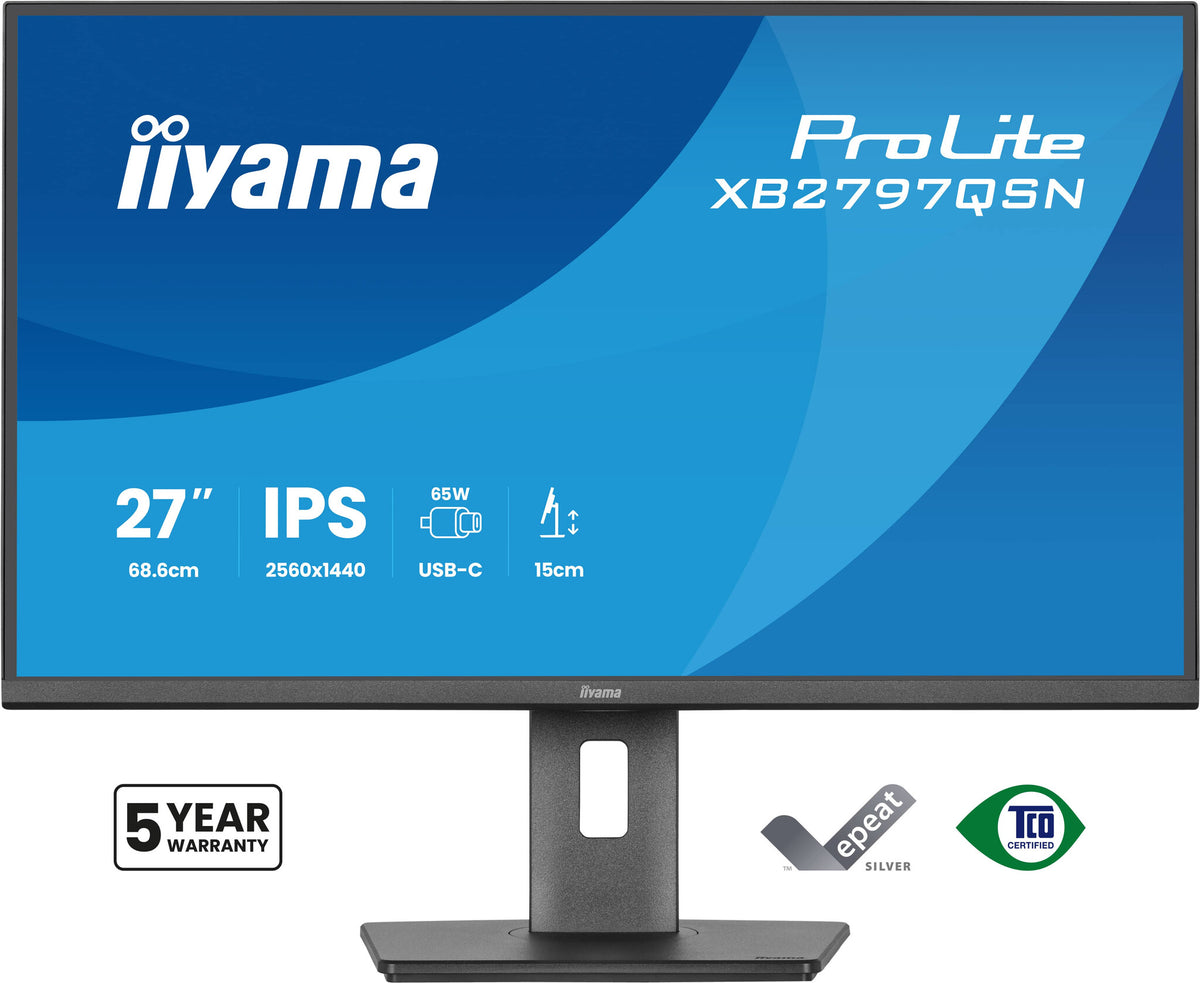 iiyama ProLite XB2797QSN-B1 computer monitor 68.6 cm (27") 2560 x 1440 pixels Quad HD LCD Black