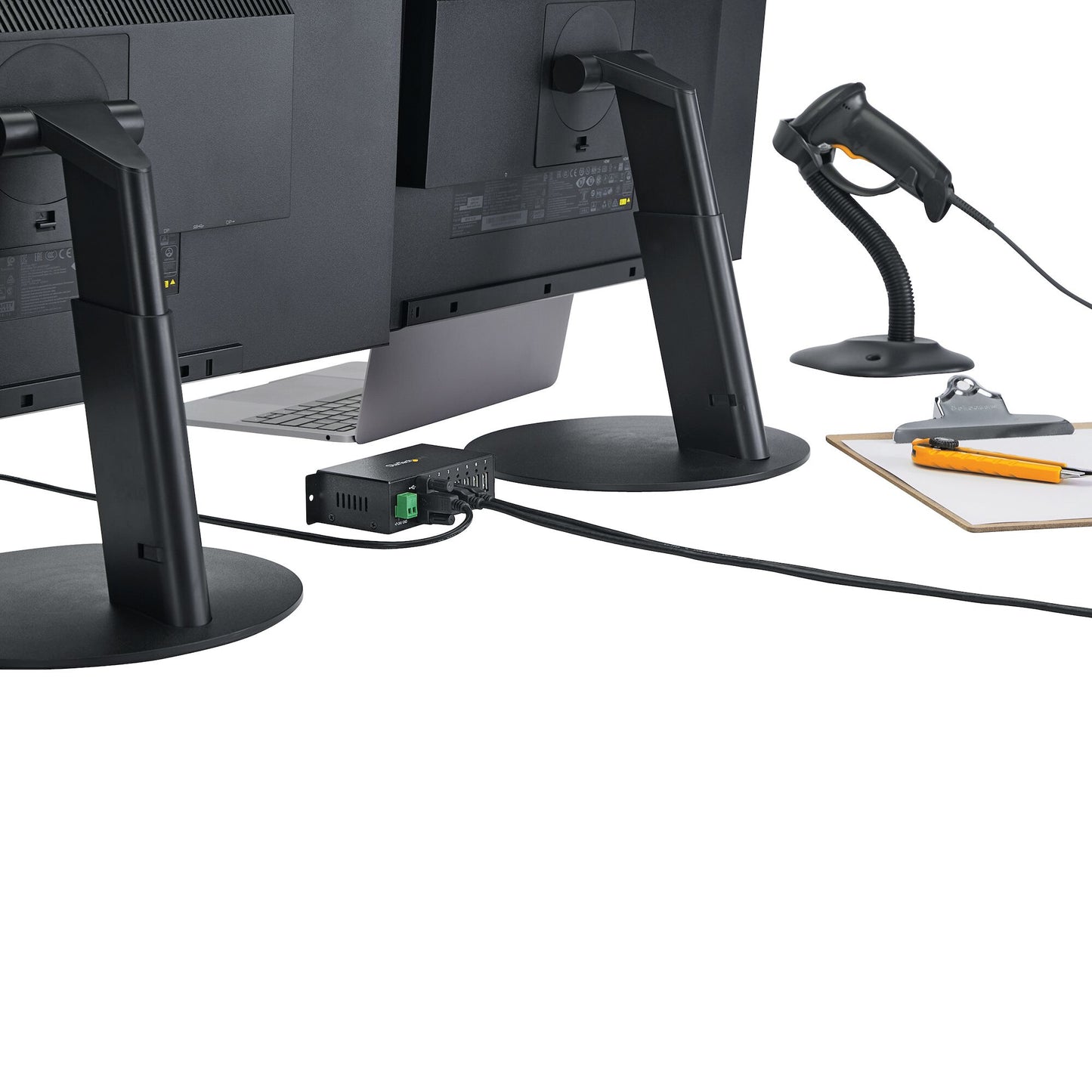 StarTech.com 7-Port USB 2.0 Hub - Metal Industrial USB-A Hub with ESD Protection & 350W Surge Protection - Din Rail, Wall or Desk Mountable - TAA Compliant USB Expander Hub