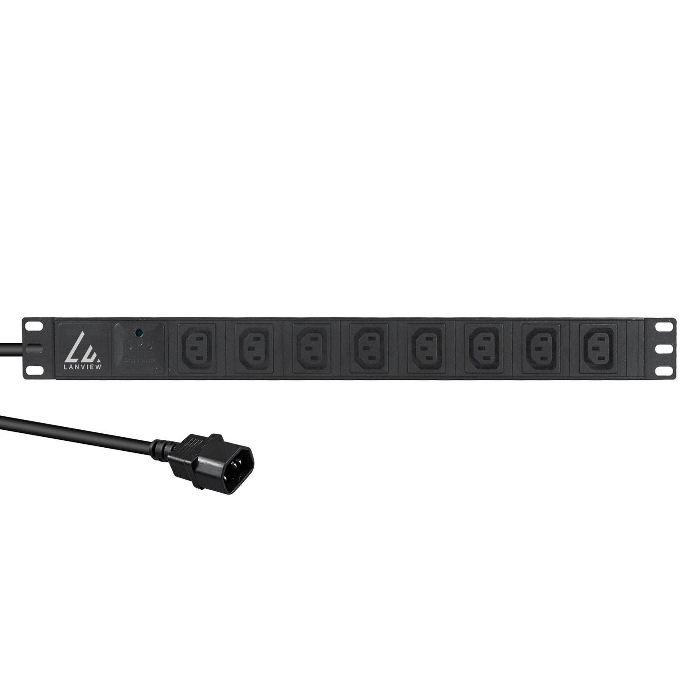 Lanview LVR-2MC14-SPD-C13X8 power distribution unit (PDU) 8 AC outlet(s) 1U Black