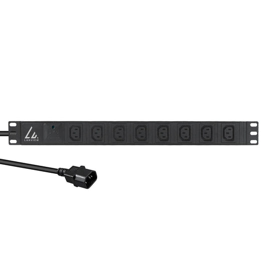 Lanview LVR-2MC14-SPD-C13X8 power distribution unit (PDU) 8 AC outlet(s) 1U Black