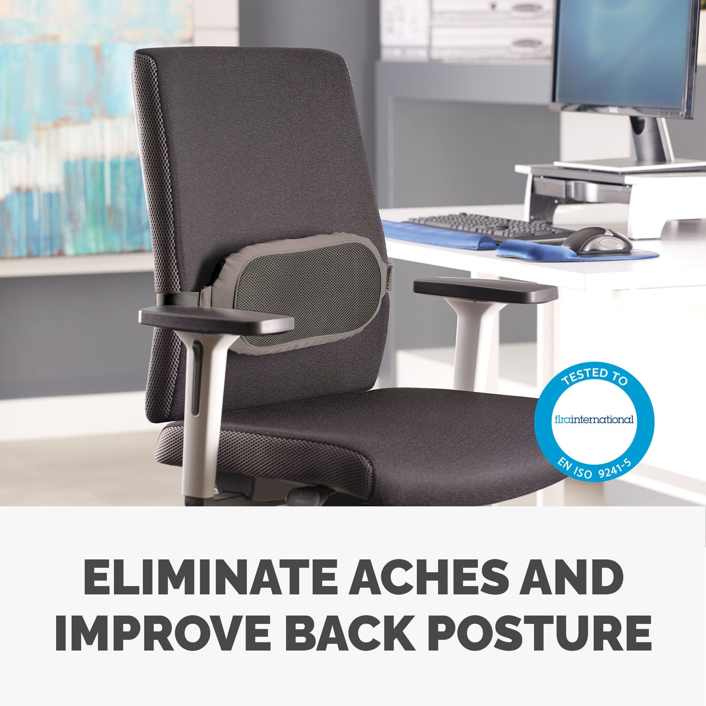 Fellowes I-Spire Series Black, Grey Seat & Back cushion