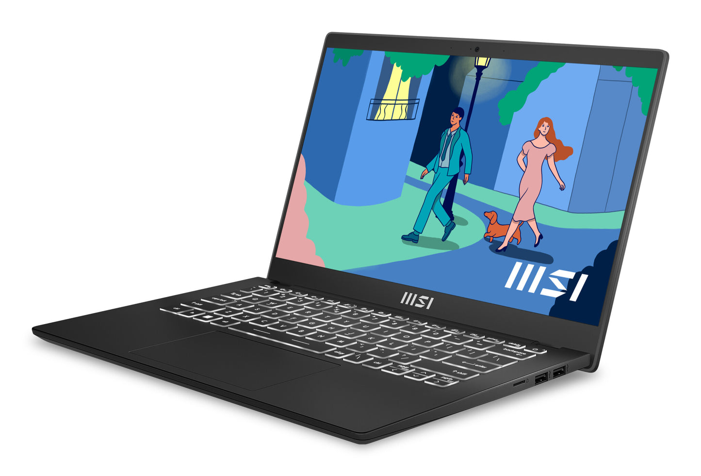 MSI Modern 14 C7M-074UK AMD Ryzen™ 5 7530U Laptop 35.6 cm (14") Full HD 8 GB DDR4-SDRAM 512 GB SSD Wi-Fi 6E (802.11ax) Windows 11 Home Black