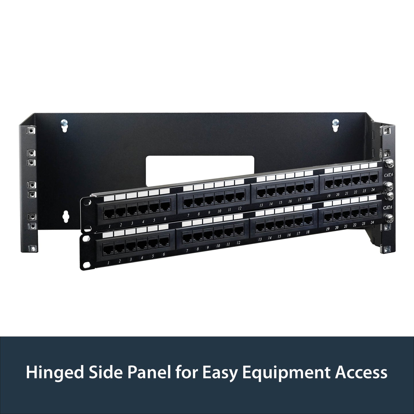 StarTech.com 4U Hinged Wall Mount Patch Panel Bracket - 6 inch Deep - 19" Patch Panel Swing Rack for Shallow Network Equipment- 33lbs