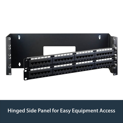 StarTech.com 4U Hinged Wall Mount Patch Panel Bracket - 6 inch Deep - 19" Patch Panel Swing Rack for Shallow Network Equipment- 33lbs