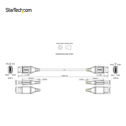 StarTech.com 13ft (4m) VESA Certified DisplayPort 1.4 Cable - 8K 60Hz HDR10 - Ultra HD 4K 120Hz Video - DP 1.4 Cable / Cord - For Monitors/Displays - DisplayPort to DisplayPort Cable - M/M