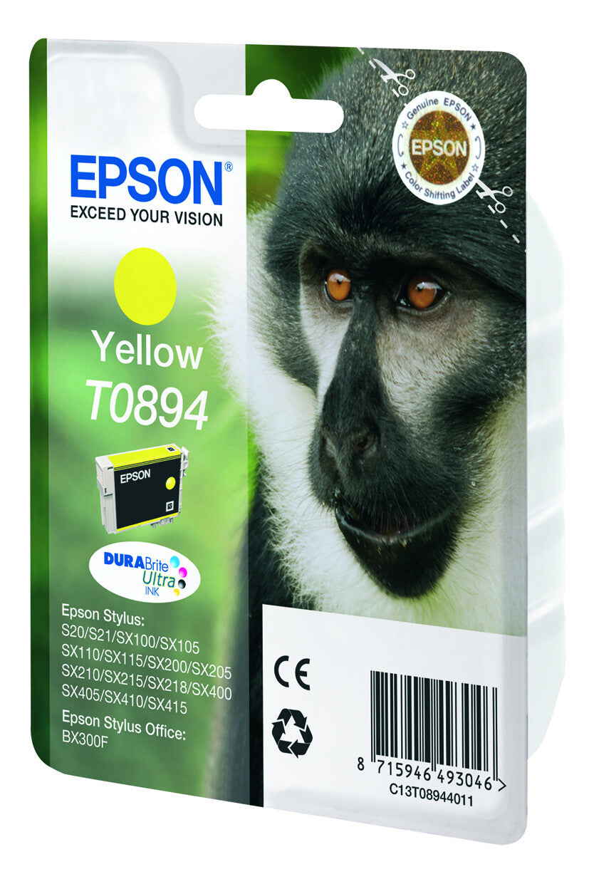 Epson Monkey Singlepack Yellow T0894 DURABrite Ultra Ink