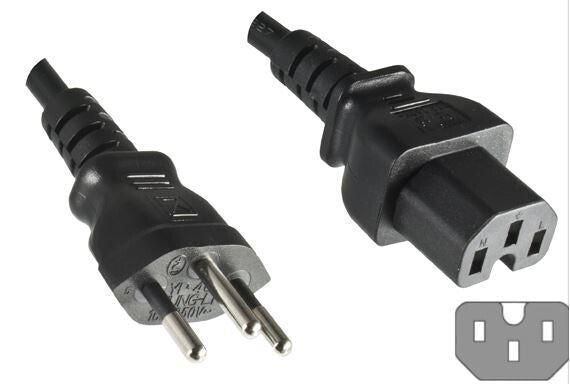 Microconnect PE160518 power cable Black 1.8 m Power plug type J C15 coupler
