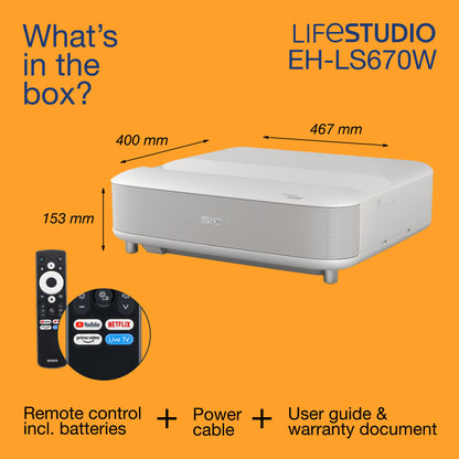 Epson Lifestudio Grand EH-LS670W - White Diamond
