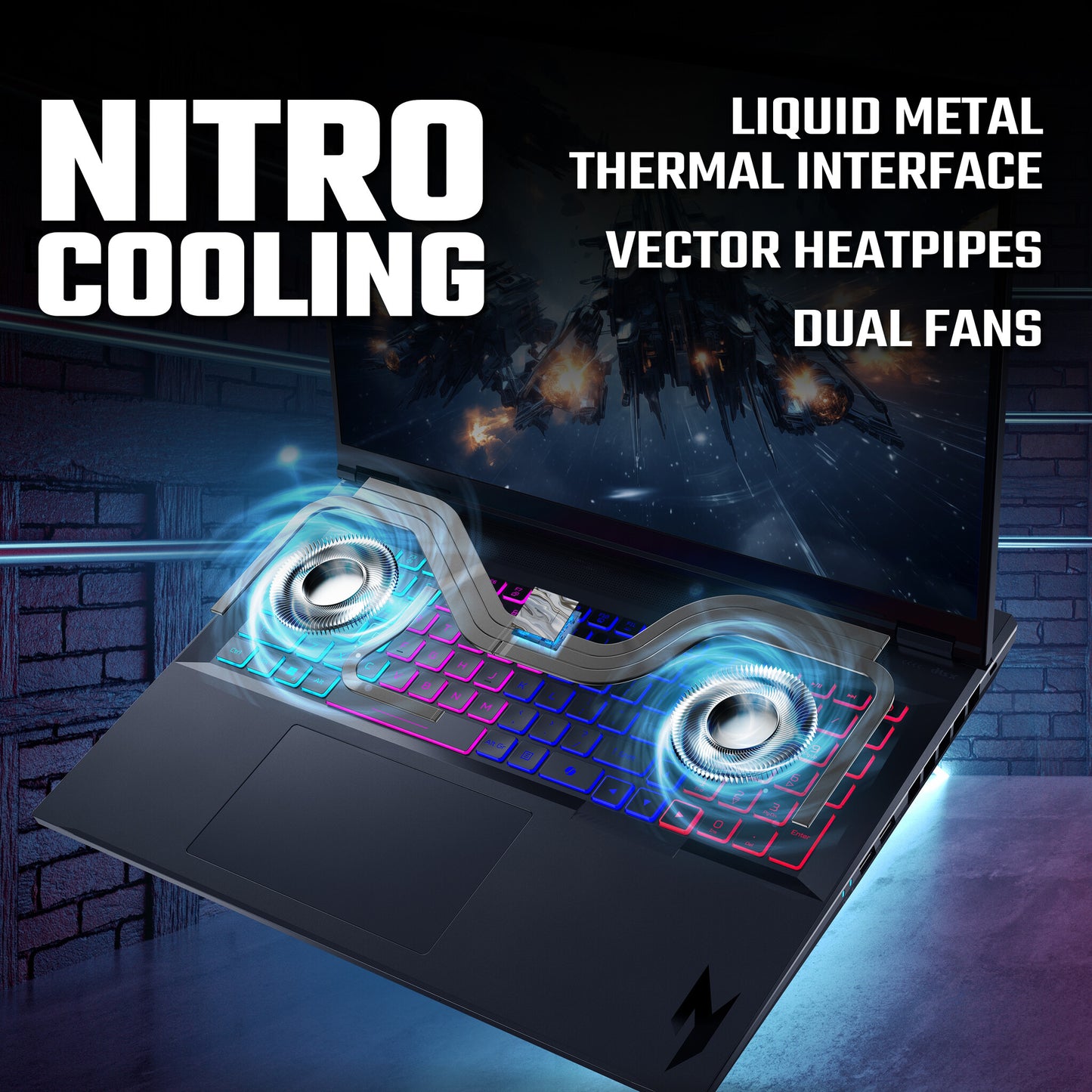 Acer Nitro 18 AI AN18-61 - AMD Ryzen AI 9 365, 32GB, 2TB SSD, NVIDIA GeForce RTX 5070Ti, 18"WQXGA, Windows 11 Gaming Laptop