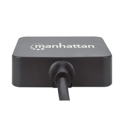 Manhattan USB-A 4-Port Hub, 4x USB-A Ports, 5 Gbps (USB 3.2 Gen1 aka USB 3.0), USB powered (no external power supply required). Fast charging: 1 port up to 0.9 A; charging on 4 ports requires external power supply (not included), Equivalent to ST4300MINU3