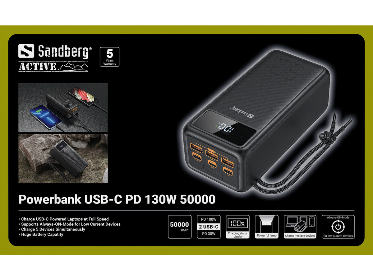 Sandberg Powerbank USB-C PD 130W 50000