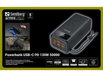 Sandberg Powerbank USB-C PD 130W 50000