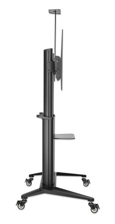 Manhattan Trolley Mount Stand for TV & Monitors, For screens: 70" to 120", VESA compatibility: all between 200x200 to 1000x600mm - check the dimensions of the four mounting holes on back of screen to ensure it fits, Max 140kg, Height adjustable 1250 to 16