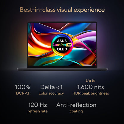 ASUS ProArt P16 H7606WR-SE004W Copilot+ PC AMD Ryzen AI 9 HX 370 Laptop 40.6 cm (16") Touchscreen WQUXGA 32 GB LPDDR5x-SDRAM 2 TB SSD NVIDIA GeForce RTX 5070 Ti Wi-Fi 7 (802.11be) Windows 11 Home Black