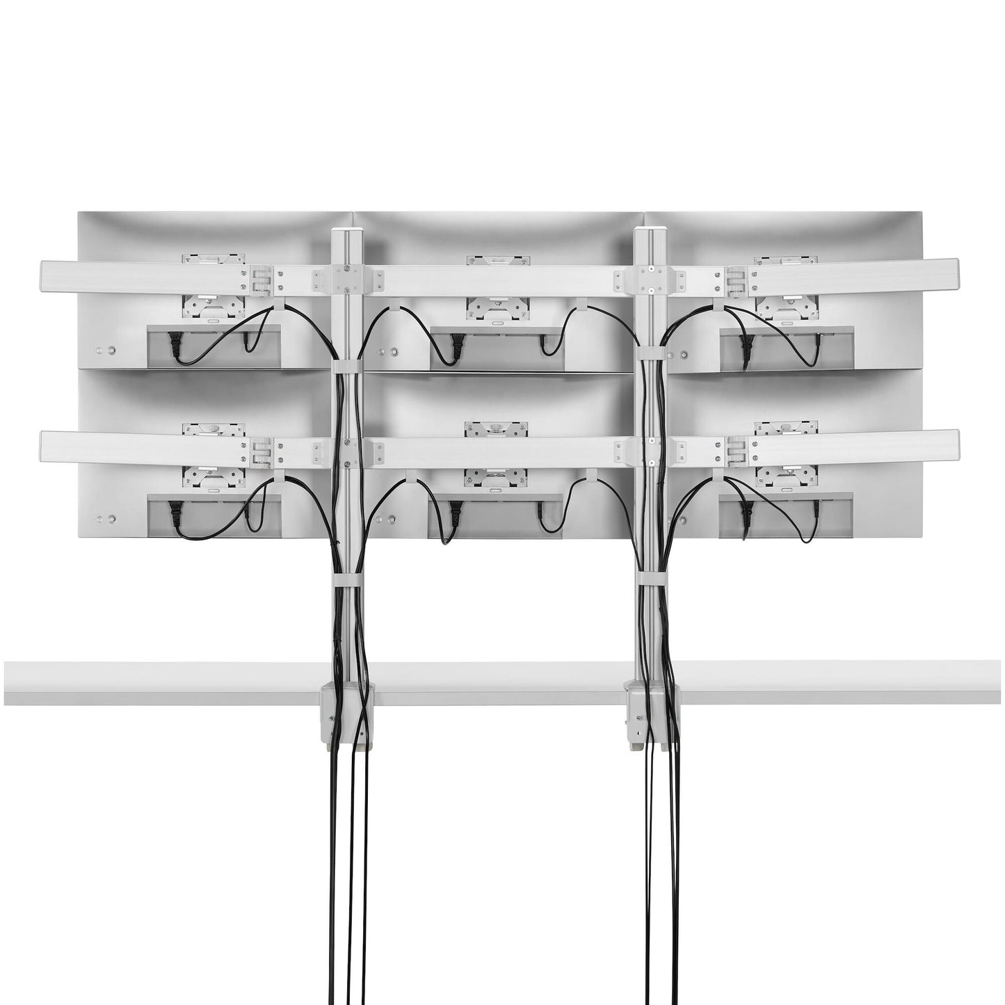 StarTech.com Six-Monitor Desk Mount with Crossbar, Up To 32-inch Computer Screens, Max 17.6lb (8kg) each, Dual Column, C-clamp/Grommet, Height Adjustable