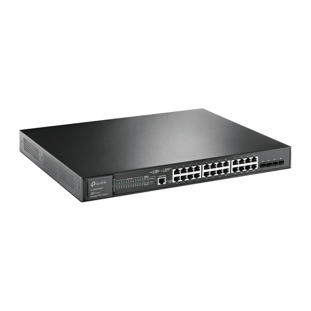 TP-Link JetStream 24-Port Gigabit and 4-Port 10GE SFP+ L2+ Managed Switch with 24-Port PoE+