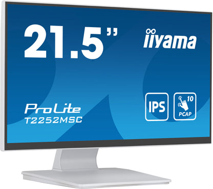 iiyama ProLite T2252MSC-W2 computer monitor 54.6 cm (21.5") 1920 x 1080 pixels Full HD LCD Touchscreen Table White