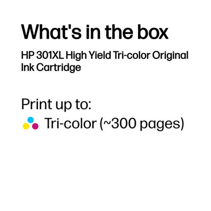 HP 301XL High Yield Tri-color Original Ink Cartridge