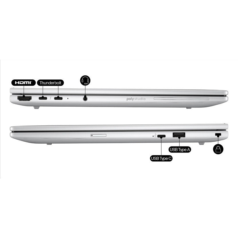 HP EliteBook 8 G1i 14 inch Notebook AI PC Wolf Pro Security Edition Intel Core Ultra 7 255U Laptop 35.6 cm (14") WUXGA 16 GB DDR5-SDRAM 512 GB SSD Wi-Fi 6E (802.11ax) Windows 11 Pro Silver