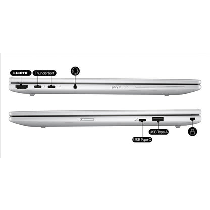 HP EliteBook 8 G1i 14 inch Notebook AI PC Wolf Pro Security Edition Intel Core Ultra 7 255U Laptop 35.6 cm (14") WUXGA 16 GB DDR5-SDRAM 512 GB SSD Wi-Fi 6E (802.11ax) Windows 11 Pro Silver