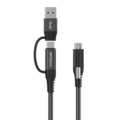 Vivolink PROUSBCMM1.5ADP USB cable USB 3.2 Gen 2 (3.1 Gen 2) 1.5 m USB C USB A/USB C Black