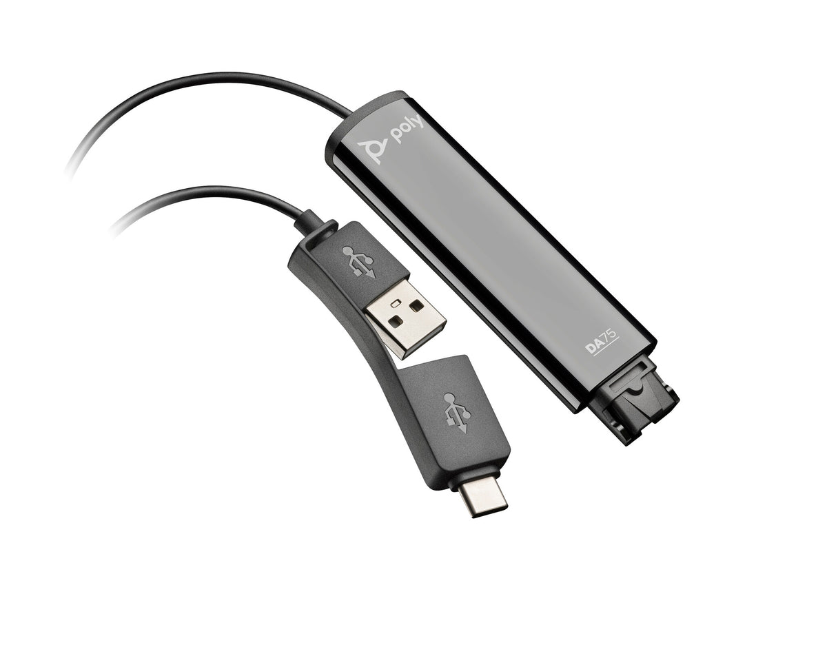 Poly DA75 USB to QD Black Adapter TAA