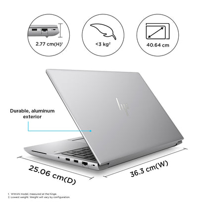 HP ZBook Fury 16 G10 Intel® Core™ i7 i7-13700HX Mobile workstation 40.6 cm (16") WUXGA 32 GB DDR5-SDRAM 1 TB SSD NVIDIA RTX 3500 Ada Wi-Fi 6E (802.11ax) Windows 11 Pro Silver