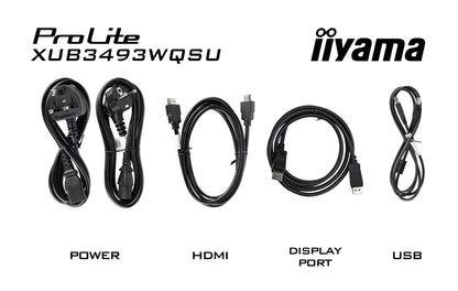 iiyama ProLite XUB3493WQSU-B6 computer monitor 86.4 cm (34") 3440 x 1440 pixels UltraWide Quad HD LED Black