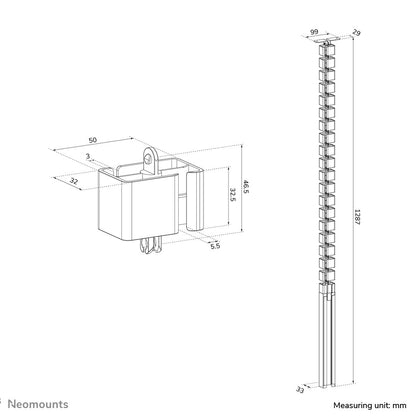 Neomounts ADS06-133BL Cable spine - screw-mounted - universal