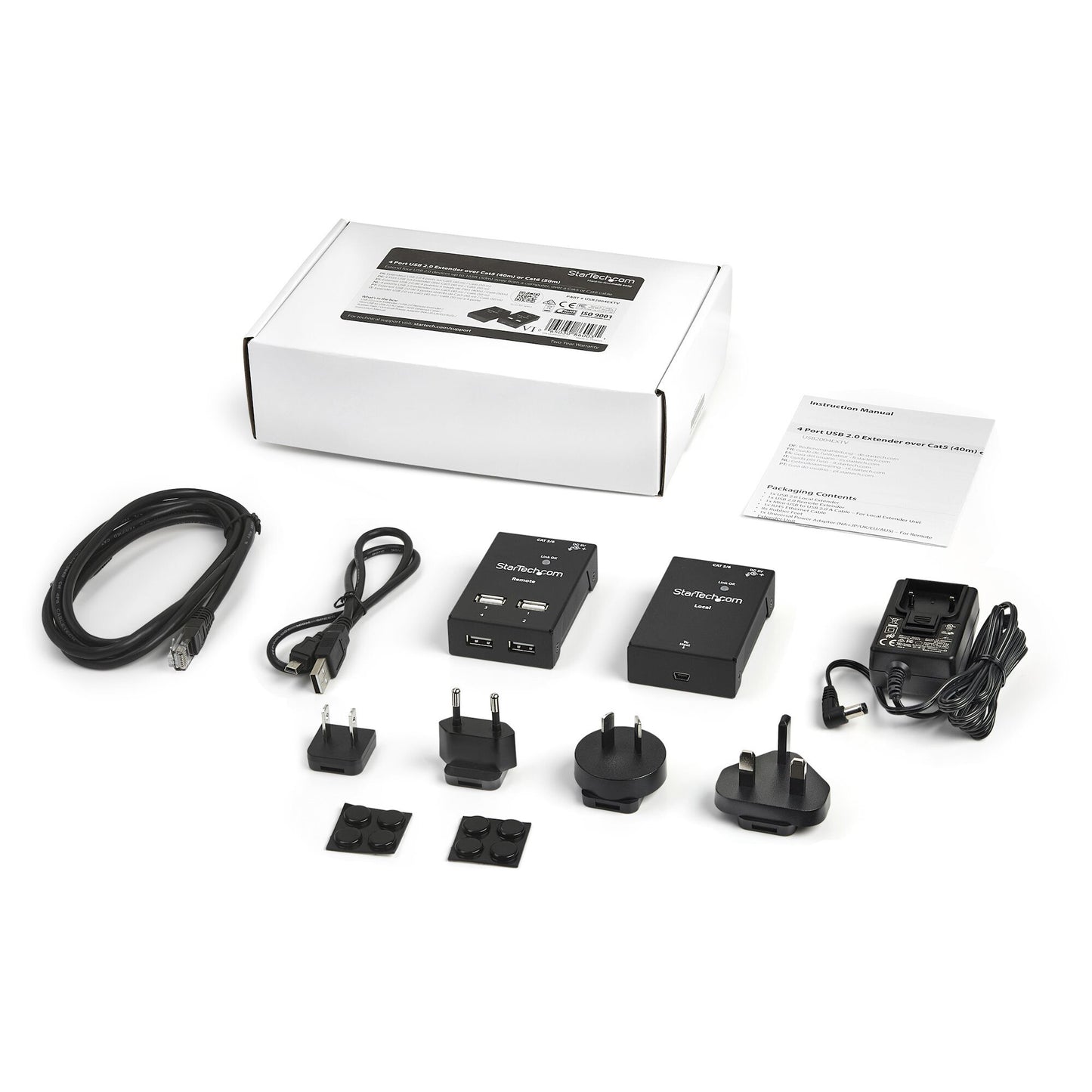 StarTech.com 4-Port USB 2.0-Over-Cat5-or-Cat6 Extender - 130ft (40m) - TAA