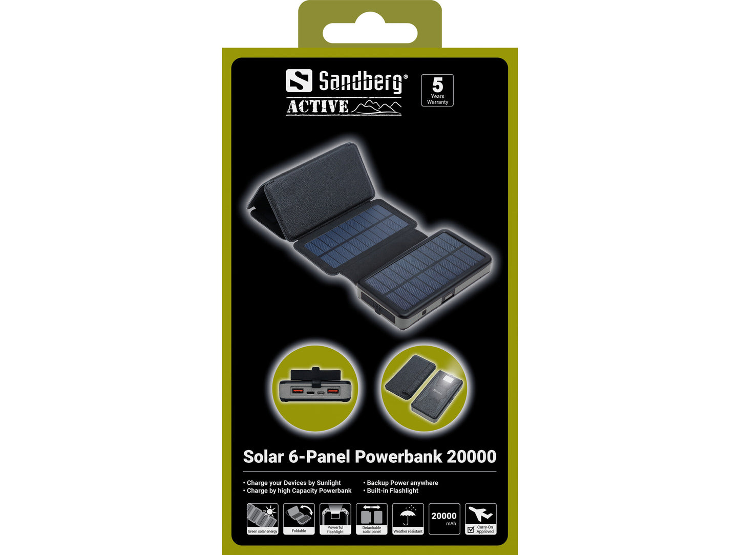 Sandberg Solar 6-Panel Powerbank 20000
