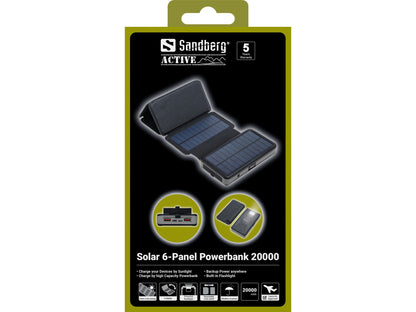 Sandberg Solar 6-Panel Powerbank 20000
