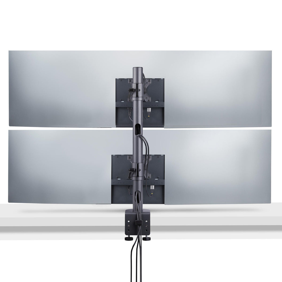 StarTech.com Desk Mount For 2x Vertically Stacked Monitors, Dual 49", Total 70lb (32kg), C-Clamp, Quick-Release VESA System, Widescreen 16:9/Ultrawide 32:9, TAA