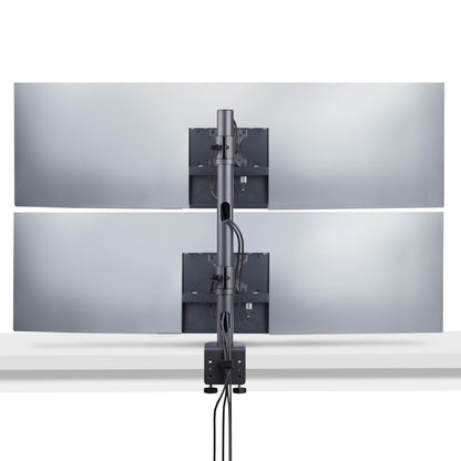 StarTech.com Desk Mount For 2x Vertically Stacked Monitors, Dual 49", Total 70lb (32kg), C-Clamp, Quick-Release VESA System, Widescreen 16:9/Ultrawide 32:9, TAA