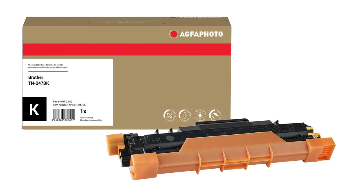 AgfaPhoto Compatible Toner Cartridge, Black, Replacement for Brother TN-247BK, 3000 Pages
