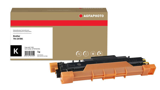 AgfaPhoto Compatible Toner Cartridge, Black, Replacement for Brother TN-247BK, 3000 Pages